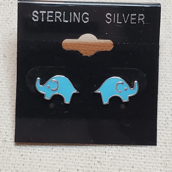 Other - .925 Stamped Elephant Stud Earrings